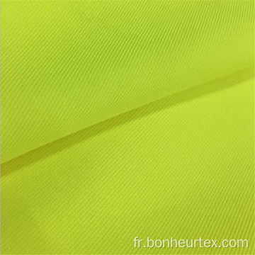 Tissu de gabardine sergé de polyester haute visibilité